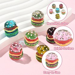 6 Stück 6 Farben Harz Cabochons RESI-CJ0004-27