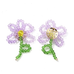 Handgefertigte gewebte Cabochons aus Glasperlen GLAA-C028-01E