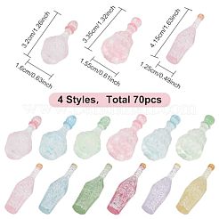 70 Stück 12 Stile Dummy-Flasche transparent Harz Cabochon RESI-OC0001-48