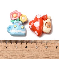 Blume/Pilz/Kaktus Frühlingsgarten undurchsichtige Harz-Decoden-Cabochons CRES-B019-09