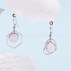 Hohle Edelstahl-Ohrringhaken EJEW-SZ0001-23P