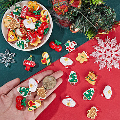 60cs 2 Stile Weihnachten opake Harz Decoden Cabochons RESI-SP0001-02B