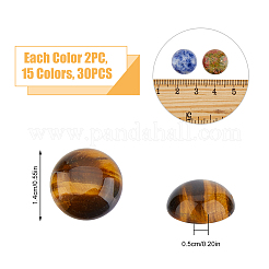 30 Stück 15 Stile natürliche und synthetische gemischte Edelstein-Cabochons G-FH0002-30