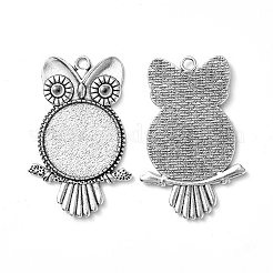 Tibetischer Stil Legierung Strass Anhänger Fassungen für Cabochon X-TIBEP-4494-AS-FF