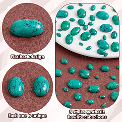 66 Stück 8 Stile gefärbte synthetische türkisfarbene Cabochons G-PH0002-67