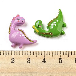 Undurchsichtige Decoden-Cabochons aus Harz mit Glitzerpulver RESI-P037-04