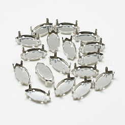 Anlaufgeschützte 201 Edelstahl-Aufnähfassungen STAS-T032-04-5x10mm