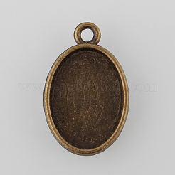 Oval zweiseitige Legierung Anhänger Fassungen X-PALLOY-N0088-15AB-NF
