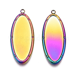 Ionenplattierung (IP) 304 Edelstahl Anhänger Cabochon-Einstellungen STAS-A070-45MC