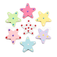 Farbige Punkte undurchsichtige Harz Decoden Cabochons RESI-S04-04
