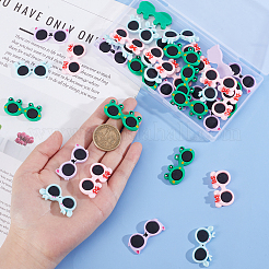 40 Stück 4 Stile undurchsichtige Harzgläser-Cabochons CRES-SC0002-59