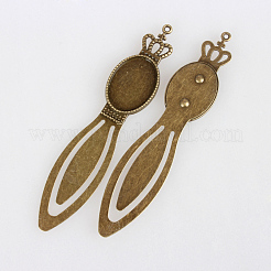 Antike Bronze Eisen Lesezeichen Fassungen für Cabochon X-PALLOY-N0084-14AB-NF