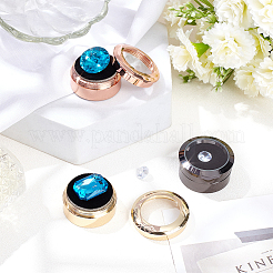 3 Stück lose Diamantboxen aus Legierung und Edelstahl in 3 Farben CON-FG0001-07