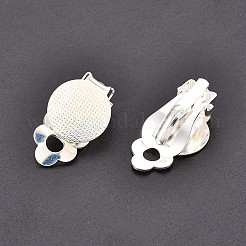 Cabochon-Fassungen für Ohrclips aus Messing X-KK-M019-03S