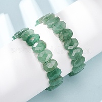 Натуральные зеленые авантюриновые граненые браслеты из бусин на эластичной основе для женщин&nbsp;BJEW-K251-07E
