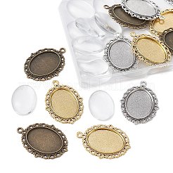DIY-Kit zur Herstellung eines leeren ovalen Kuppelanhängers DIY-FS0005-20