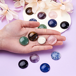 14 Stück 7 Stil natürliche gemischte Edelstein-Cabochons G-FW0001-14