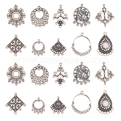 60 stücke 10 arten tibetischen stil legierung cabochon stecker einstellungen TIBE-CJ0001-14