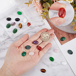 20 Stück 10 Stile natürliche und synthetische gemischte Edelstein-Cabochons-Set G-SC0002-32