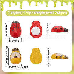 240 Stück 2 Stile natürliche Pappelholz-Cabochons WOOD-HY0001-20