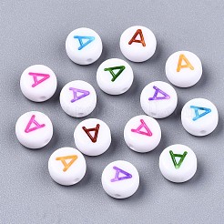 Undurchsichtige weiße Acrylperlen X-MACR-N012-01