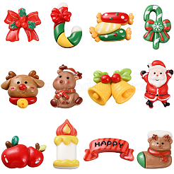 72 Stück 12 Stile Weihnachts-Kunststoff-Cabochons FIND-SC0011-30