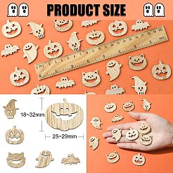 25 stücke halloween thema holz cabochons WOOD-CJC0005-56
