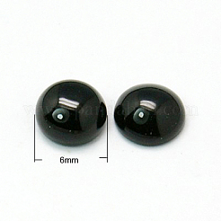 Natürlich gefärbte und erhitzte schwarze Achat-Cabochons G-C108-6mm-3