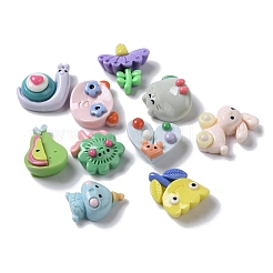 Blume/Schnecke/Kaninchen lustige Cartoon undurchsichtige Harz-Decoden-Cabochons CRES-P031-B