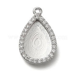Gestell aus Messing mit Mikropflaster und klaren Zirkonia-Anhängern KK-NH0001-16P