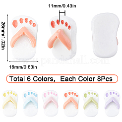 48 Stück 6 Farben undurchsichtige Harz-Cabochons RESI-SC0002-68