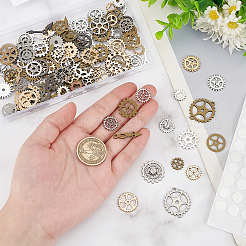 132 Stück 4-farbige Legierungs-Cabochons DIY-WR0003-98