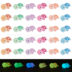 36 Stück 6 Farben leuchtende durchscheinende Harz-Meerestier-Cabochons RESI-SC0002-83