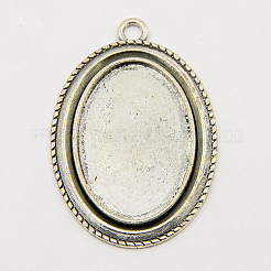 Tibetischer Stil Zink Legierung Anhänger Fassungen TIBEP-M004-01-RS