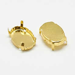 201 Edelstahl-Aufnähfassungen mit Krappenfassung STAS-T032-03G-10x14mm