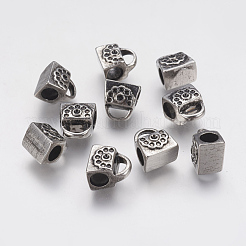 Ionenplattierung (IP) 304 Edelstahl Europäische Perlen Strass-Einstellungen STAS-J022-001AS