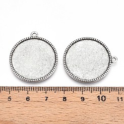 Flachrund tibetischen Stil Lünette Cabochon Fassungen mit Verbinder TIBEP-Q045-024AS-RS