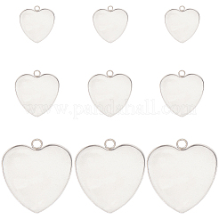 30 Stück 3 Stile 304 Edelstahl Anhänger Cabochon Einstellungen STAS-SC0006-16