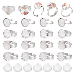 DIY Blanko-Set zur Herstellung halbrunder Fingerringe DIY-SC0021-13