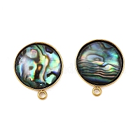 Фурнитура для сережек-гвоздиков из нержавеющей стали 304 с натуральными ракушками пауа&nbsp;STAS-Z125-10G