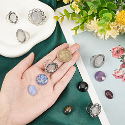 Bausatz zum Selbermachen von Edelstein-Fingerringen DIY-SC0022-34