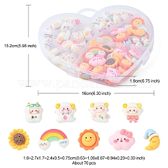 70 Stück opake Harz-Cabochons CRES-FS0001-06