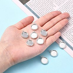 Nickelfrei tibetischen Stil Legierung Quadrat Anhänger cabochon Fassungen X-TIBEP-M022-32AS