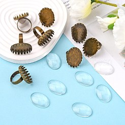 Diy antiken Bronze-Messing-Pad-Ring machen RJEW-MSMC002-09