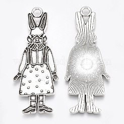 Tibetische Legierung Bunny Anhänger Emaille Fassungen X-TIBE-S314-26AS-LF