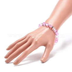 Stretch-Armband mit synthetischen Mondstein- und Messingperlen für Damen BJEW-JB08845