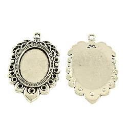 Tibetischer Stil Legierung Strass Anhänger Fassungen für Cabochon TIBEP-5330-AS-LF