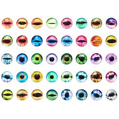 10mm gemischte Farbe Glück bösen Blick Glas Flatback Kuppel Cabochons für Schmuck machen GGLA-PH0002-10mm-AB