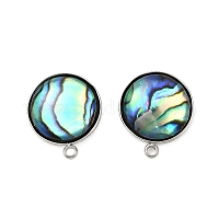 Фурнитура для сережек-гвоздиков из нержавеющей стали 304 с натуральными ракушками пауа&nbsp;STAS-Z125-10P