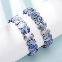 Натуральные браслеты из граненой яшмы с голубыми пятнами&nbsp;BJEW-K251-07M